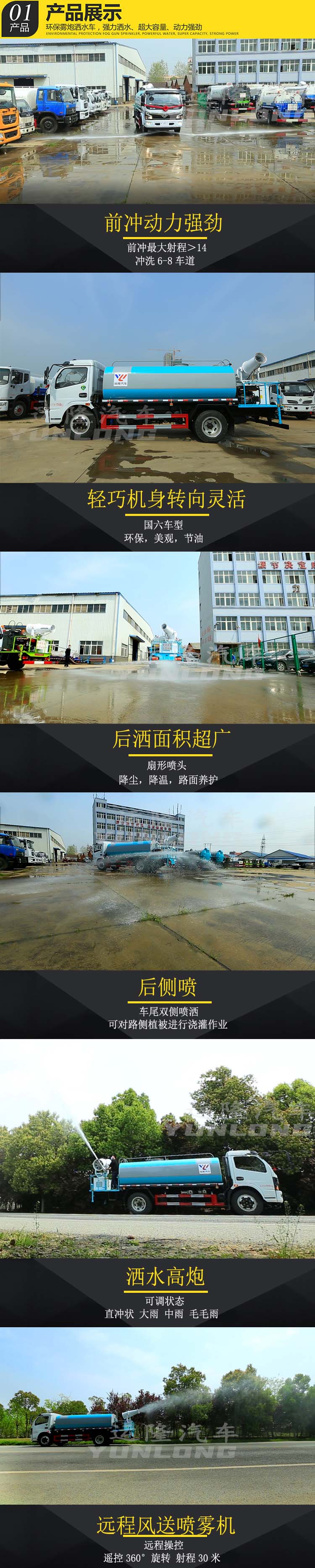 藍牌5方圓罐30米霧炮車，東風小多利卡抑塵車(圖4)